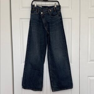 Zara Dark Blue Flare & Wide Leg Jeans
